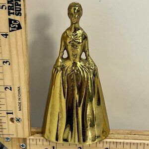 Vintage Virginia Metalcrafters Brass Lady Bell Colonial Williamsburg 4” Golden